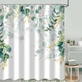 thumbnail image 2 of Sage Green Eucalyptus Shower Curtain Spring Watercolor Leaves Leaf Plant Bathroom Curtains Waterproof Fabric Bathtub Curtains Set with Hooks 72"x84", 2 of 6