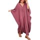 thumbnail image 1 of Xishao Cubre Bikini Vestido de Playa Color Sólido para Mujer Mangas de Murciélago A-Rosa Roja A-Rosa Roja Xishao ropa, 1 of 2