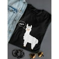 thumbnail image 3 of Tee Bangers Womens Graphic Tee - Llama Meow Graphic Design - Regular Fit 100% Cotton, 3 of 4