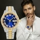 thumbnail image 3 of Reloj de cuarzo para hombre, relojes de moda para hombre, reloj de acero inoxidable, informal, de pulsera, de cristal, 3 of 5