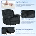 thumbnail image 6 of Home Theater Seating, Multifunctional Manual Loveseat Reclining Sofa, 1 Seater Oversized Manual Motion Recliner Sofa for Living Room, Bedroom, Office, Dark Blue, 6 of 9
