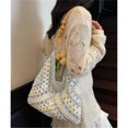 thumbnail image 3 of JKCCZLL Womens Summer Straw Woven Beach Bag Large Bohemian Handmade Crochet Shoulder Tote Purse Vacation Handbag,Blue,go out, 3 of 9