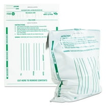 Poly Night Deposit Bags w/Tear-Off Receipt 10 x 13, Opaque, 100 Bags/Pack