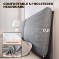 thumbnail image 5 of MARNUR Queen Size Bed Frame with Linen Fabric Adjustable Upholstered Headboard, Wooden Slats Support, Gray, 5 of 11