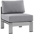 thumbnail image 3 of Modern Contemporary Urban Design Outdoor Patio Balcony Three PCS Sectional Sofa Set, Grey Gray, Aluminum, 3 of 6