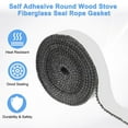 thumbnail image 4 of Uxcell Wood Stove Gasket, 1" x 118.1" Wide Fiberglass Seal Rope for with Adhesive Backing Fireplace Door/Wood Stoves [Black], 4 of 6