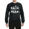 thumbnail image 2 of Wild Bobby, Faith Over Fear Psalm 118:6 White, Inspirational/Christian, Unisex Crewneck Graphic Sweatshirt, Black, Small, 2 of 3