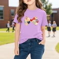 thumbnail image 6 of Piuwrlz Girl Graphic Shirts Tops Girls Short T-Shirts Sleeve Cotton Pullover Purple Size 5 Years, 6 of 10