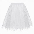 thumbnail image 2 of Godom Toddler Girls Glitter Tutu Skirt 2T-10T Mesh Tiered Princess Dance Skirt Party Costume,White, 2 of 4