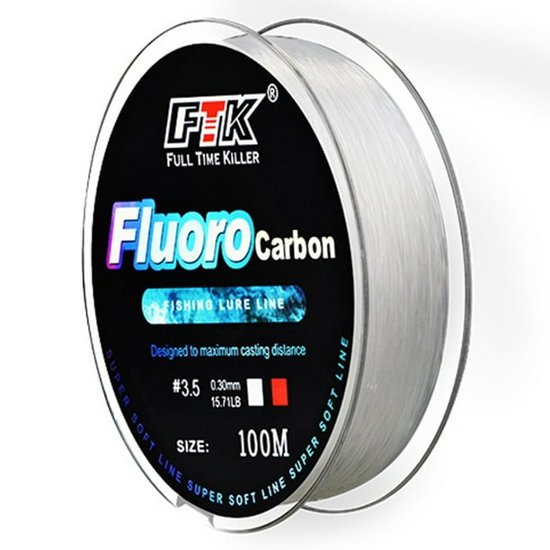 MYG 100M Fluorocarbon Fishing Lure Line 4.13-34.32LB Carbon Fiber