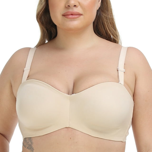 Women's Strapless Bra Underwire Contour Multiway Full Coverage Plus Size 46B - Walmart.com
