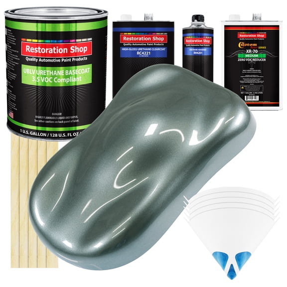 Steel Gray Metallic Gallon Kit Low VOC URETHANE BASECOAT Car Auto Paint Kit