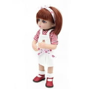 10inch Baby Doll Dolls Wigs Full Vinvl Standing With Clothes Lifelike Cute Girls Gifts Toy Black Stripe