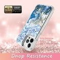 thumbnail image 5 of iPhone 12 Pro Case (6.1"), iPhone 12 Case, Rosebono Hybrid Bling Glitter Sparkle Epoxy Graphic Marble Colorful Silicone Skin Cover Armor Case for iPhone 12 Pro / iPhone 12 (Blue), 5 of 5
