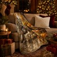 thumbnail image 3 of Printed Flannel Throw Blanket with Rustic Thanksgiving Turkey Harvest Scene Autumn Thanksgiving, 3 of 9