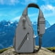 thumbnail image 5 of Riñonera para hombre | Mochila bandolera impermeable con múltiples bolsillos | Banda reflectante y orificio para auriculares para viajes, escuela y actividades al aire libre, 5 of 9