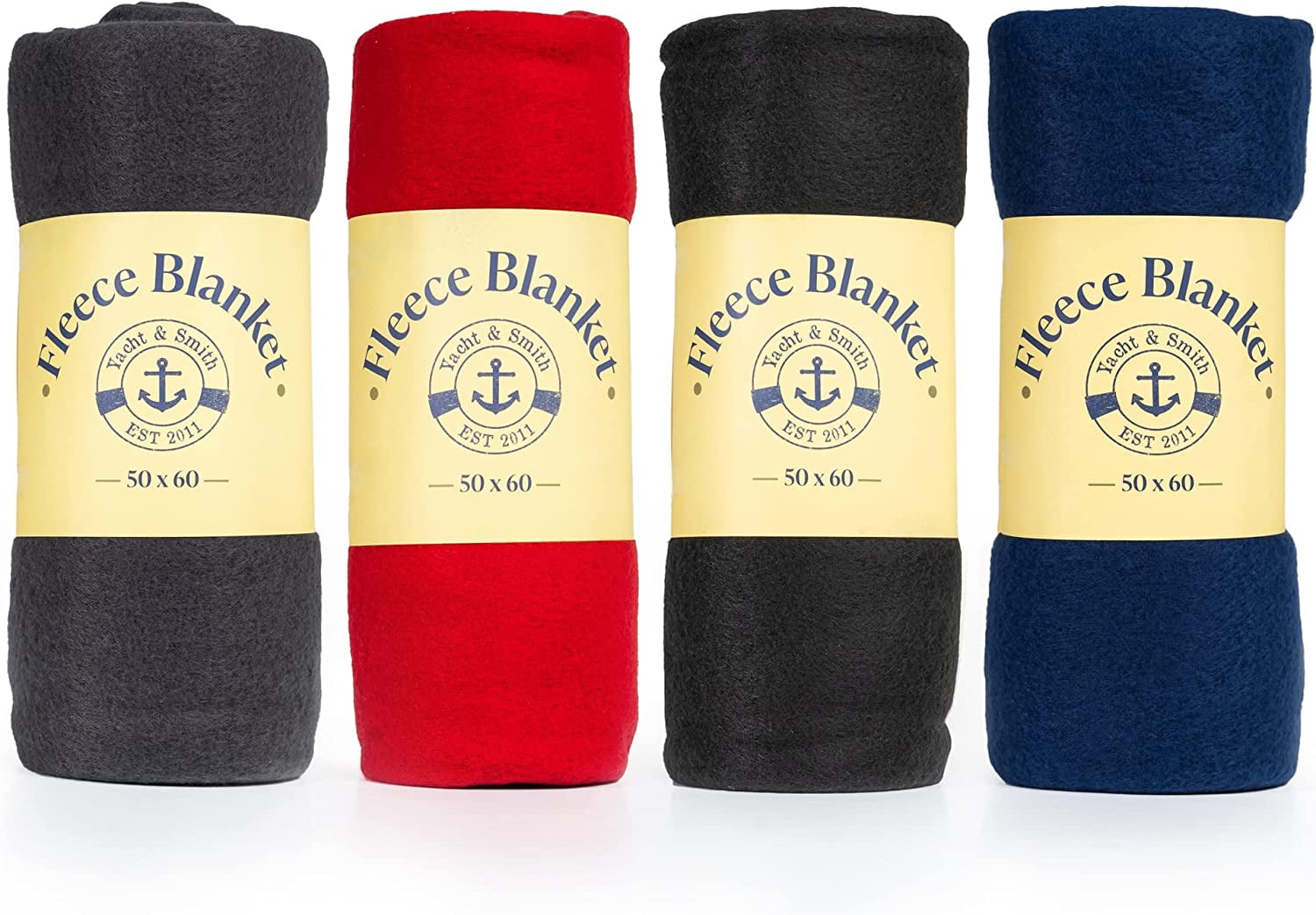 Yacht & Smith Soft Fleece Blankets 50 X 60, Lightweight, Cozy Warm Throws Dark Colorful Blanket Sofa Travel Outdoor, Wholesale