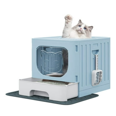 ZeloraGildanLarge Enclosed Cat Litter Box w/ Cushion Anti- Closed Litter Boxes w/