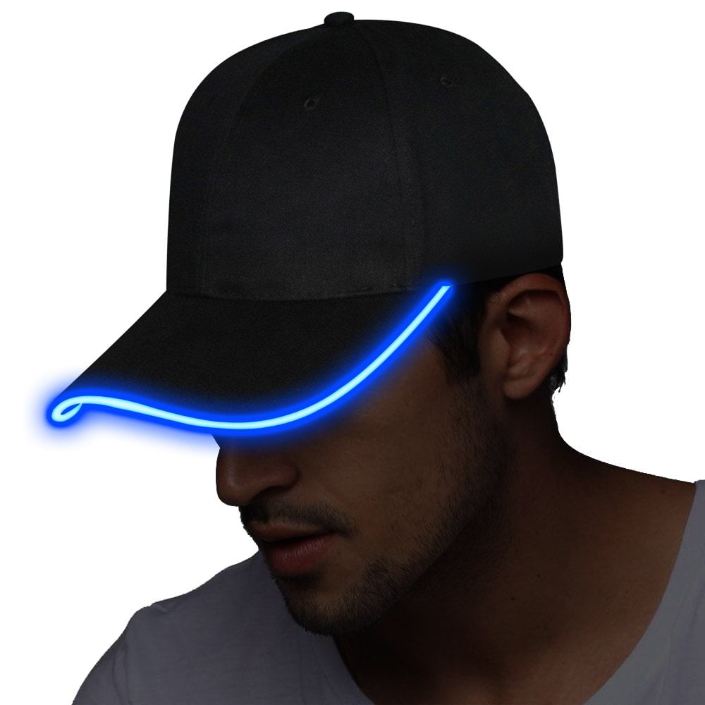 LED Baseball Cap Light Up Hat with LED Light Brim , Rechargeable led