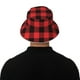 thumbnail image 5 of Balery Buffalo Plaid Red Black Sombreros para el sol para hombre y mujer, sombrero de pescador con UPF 50+, 5 of 6