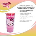 thumbnail image 7 of Sanrio Hello Kitty Pink Stripes Travel Tumbler with Slide Close Lid | 20 Ounces, 7 of 7