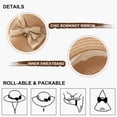 thumbnail image 5 of ROYAL MATRIX Women Straw Sun Hat Wide Brim UV Protection Beach Hat Summer Floppy Hat with Linen Bow Pink, 5 of 8