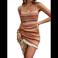 thumbnail image 3 of Vestido con Tirantes para Mujer, Escote Cuadrado, Espalda Descubierta, Sin Mangas, Cintura Alta, Estilo Étnico de Verano, Color Naranja, Talla XL, 3 of 10