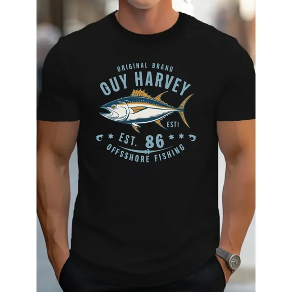 A Classic Guy Harvey Brand Short Sleeved Printed Top Unisex T-Shirt up to 5XL