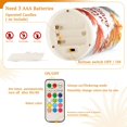 thumbnail image 5 of Yayeee Flameless Candles with Remote Flickering Battery Operated Multi Color Changing, Leaves Pattern, 5 of 7