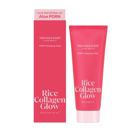 The Face Shop Rice Collagen Glow PDRN Wrapping Peel-off Facial Mask for Glowing Skin, Gentle, All Skin Types, 2.3 fl. oz.