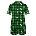 thumbnail image 4 of Fznquz 2 Piece Womens Pajamas Set Button Down 2025 Christmas Pjs Xmas Print Short Sleeve Outfits Warm Pjs for Women Set, 4 of 5