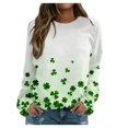 thumbnail image 1 of Pompotops Blouse Décontractée à Manches Longues Imprimée Mode pour la Saint-Patrick Col Rond Pull-Over en Solde, 1 of 5