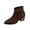 Brown, variant on Women's Studded Ankle Boots, Pointed Toe Block Heel Booties, Western Inspired Pull On Dress Boots for Party Casual Daily Wear