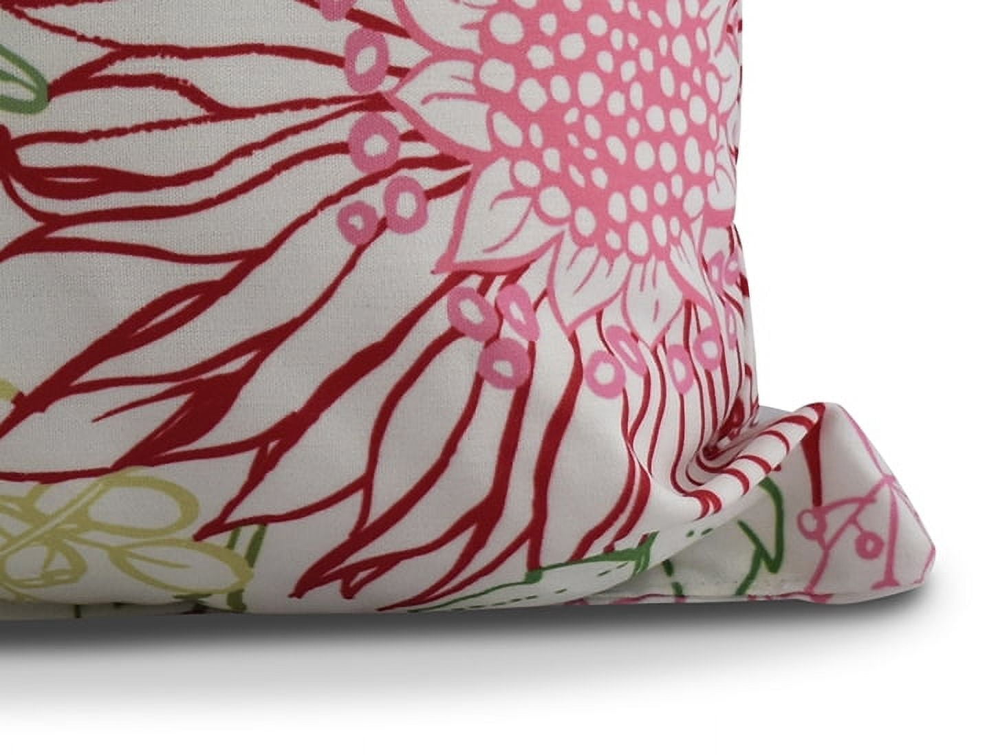 Simply Daisy, 20" x 20" zentangle 4 Color, Floral Print Outdoor Pillow, Red