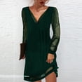 thumbnail image 2 of Wedding Guest Dresses for Women Petite Sexy V Neck Sequin Dress Clearance Long Sleeve Bodycon Elegant Party Prom Dress Sparkly Evening Dresses for Ladies Work Dress Office Dressing, 2 of 5