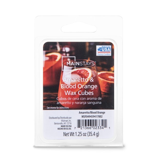 Mainstays 6Cube Wax Melts, Amaretto & Blood Orange, Single Walmart