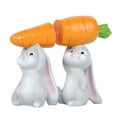 thumbnail image 2 of Uuiauoio Easter Decorations - 2 pcs Easter Bunny Decor Spring Decorations Resin Rabbits Statues with Carrot for Home Tabletop Centerpiece Indoor Gifts, 2 of 6