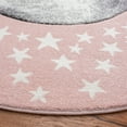 thumbnail image 3 of SAFAVIEH Carousel Kids Moon in the Stars Area Rug, Pink/Gray, 6'7" x 6'7" Round, 3 of 11