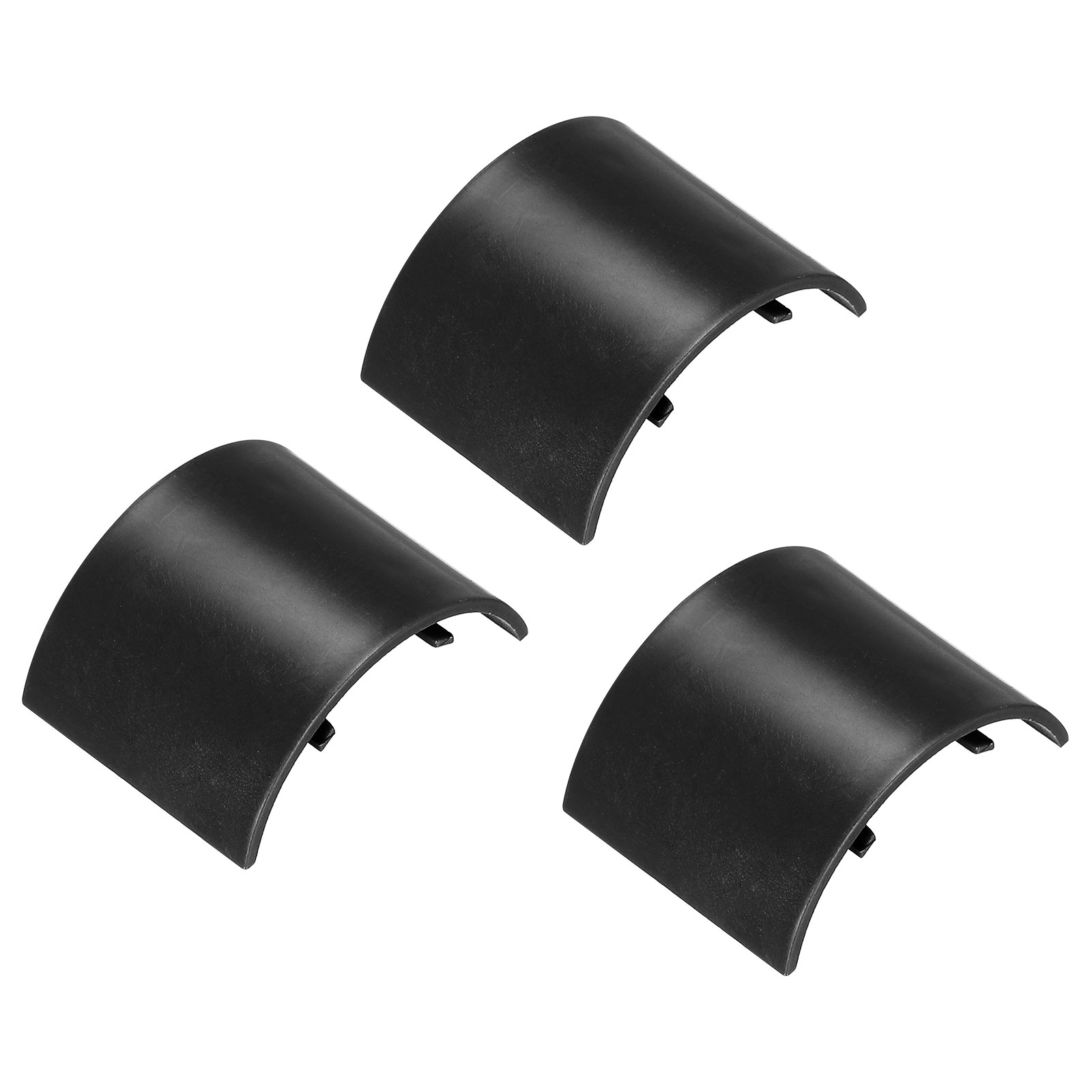 Straight Connectors Small Cord Cover Half Round 1.26 x 0.47 Inch Black 3 Pcs