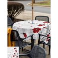thumbnail image 5 of Outdoor Tablecloth with Umbrella Hole for Patio/Picnic/Party/Camping, Red Poppy Flowers Waterproof Table Cloth Square Cover Washable, Spring Modern Abstract Floral Wood (60"x 60"), 5 of 8