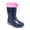 Navy Polka Dot, variant on Kids Rain Boots for Boys Toddler Waterproof Rain Boots with Drawstring Easy On Handles, Blue Dinosaur Print Non-Slip Sole, Size 8