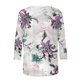 thumbnail image 4 of Camiseta de Cuello Redondo de Manga Larga de la Mujer con Impresión Floral 3/4, Camiseta Casual Elástica Suave para el Uso Diario de la Primavera Y el Trabajo, 4 of 5