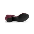 thumbnail image 5 of BLISSFUL STEP Women's Sandals Block Heels Ankle Strap High Heels Sandals Burgundy 8, 5 of 7