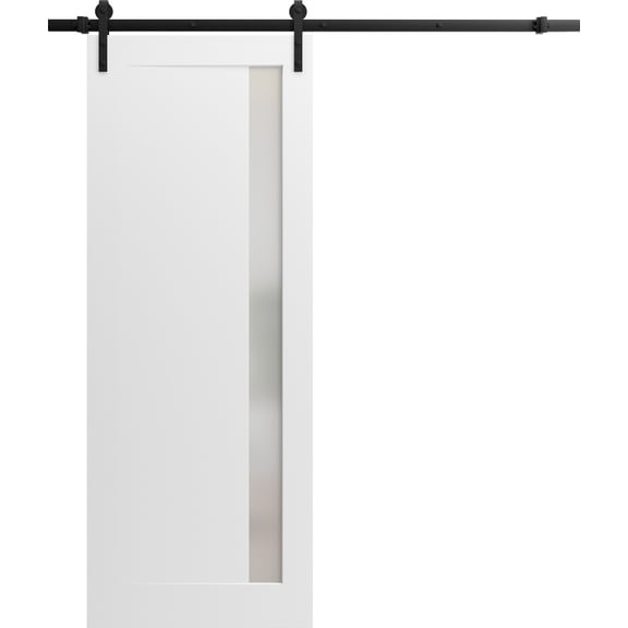 Slab Barn Door Panel 24 x 80 inches | Quadro 4111 Matte Black | Sturdy Finished Interior Doors | Pocket Closet Sliding