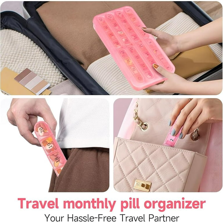 Monthly Pill Organizer 1 Time a Day, 30 Day Pill Box Organizer Once a Day, One Month Large Pill Case for Travel, 31 Day Daily Medcine Container for Vitamins, Supplement & Medication