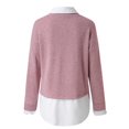 thumbnail image 4 of GBSYEWXS Women Sweater Collared Solid Color Long Sleeve Outdoor Base Pink Sweater, 4 of 8