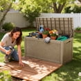 thumbnail image 7 of Joxxoaa 100 Gallon Waterproof Large Resin Deck Box Indoor Outdoor Lockable Storage Container for Patio Furniture Cushions Garden Tools (Black) /（Grey）, 7 of 7