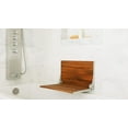 thumbnail image 5 of Silhouette Natural Teak Wood Wall Mount Folding Shower Seat Bench with Silver Frame, 5 of 7