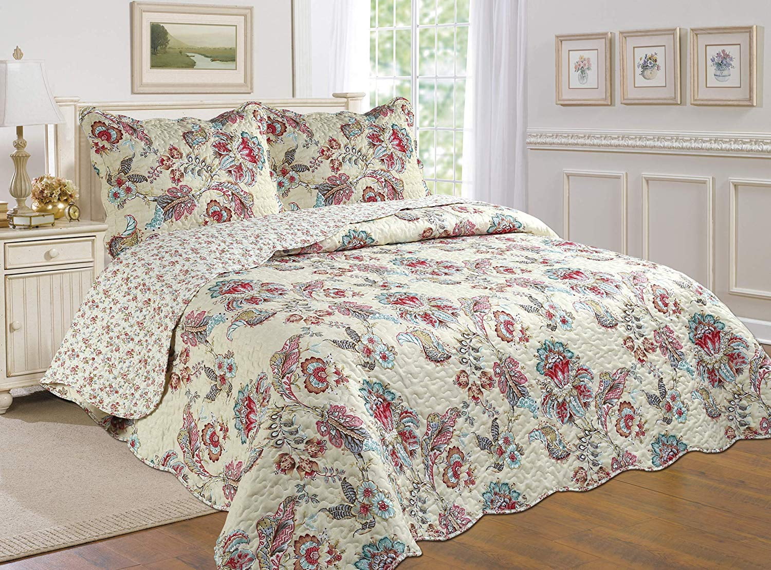 Waverly Garden Room Full Size Fitted Sheet Norfolk Rose Elastic Is Not