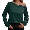 thumbnail image 2 of TIMIFIS Hauts pour Femmes Chemisiers Décontractés à Manches Longues à Col en V pour Femmes Chemise Boutonnée Hauts Mode Automne pour Femmes, 2 of 6
